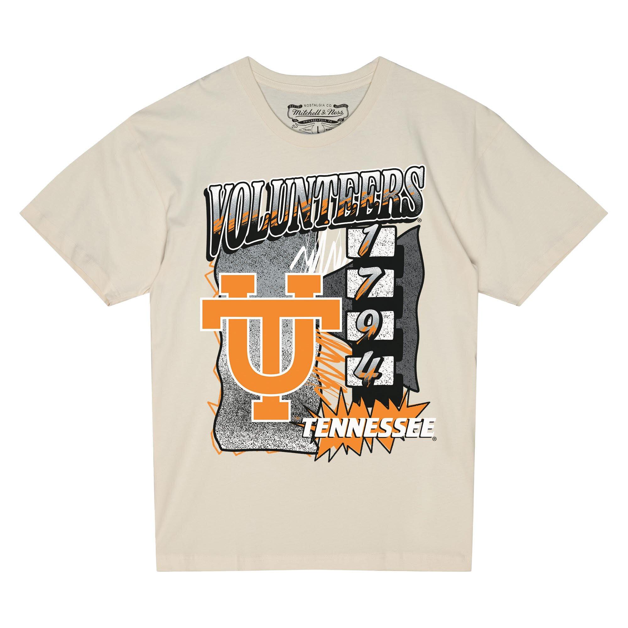 Mitchell Ness Tennessee Volunteer Overspray Tee - Cream - CREAM